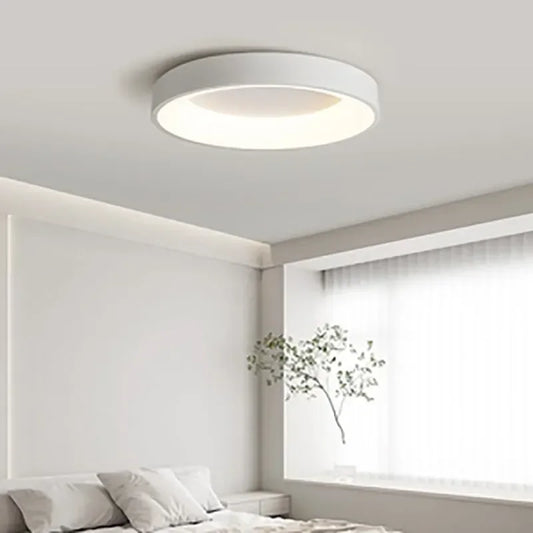 Moderne LED Deckenleuchte im Nordic-Stil für Schlafzimmer, Büro und Wohnbereiche, Dimmbar, Farbe: Schwarz/Weiß/Grau, Material: Aluminium und Acryl, mit Fernbedienung - Unique Outlet