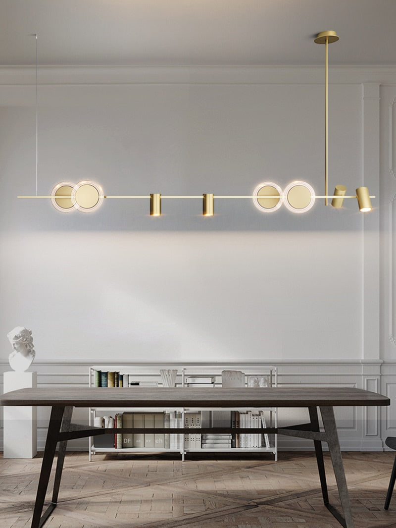 Luxuriöse, stilvolle Messing-Gold-LED-Hängelampe für Tische, Neuheit 2023, für einfache Heim-, Haus- und Villendekoration - Unique Outlet