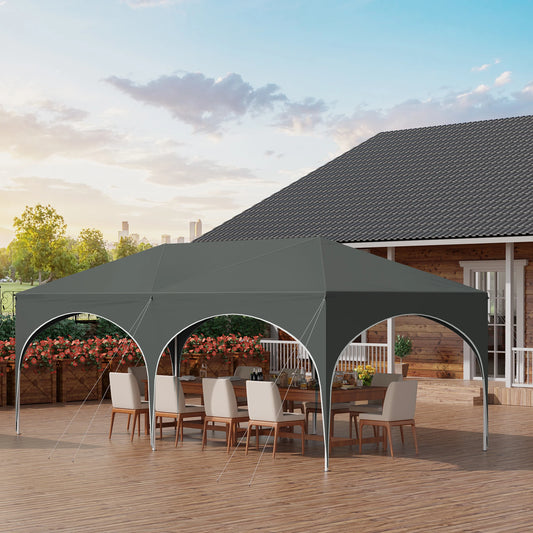 3x6m Faltbarer Pavillon mit 6 Seitenwänden - Verstellbare Höhe, Wasserdicht und UV-Schutz, Partyzelt mit Tragetasche - Unique Outlet