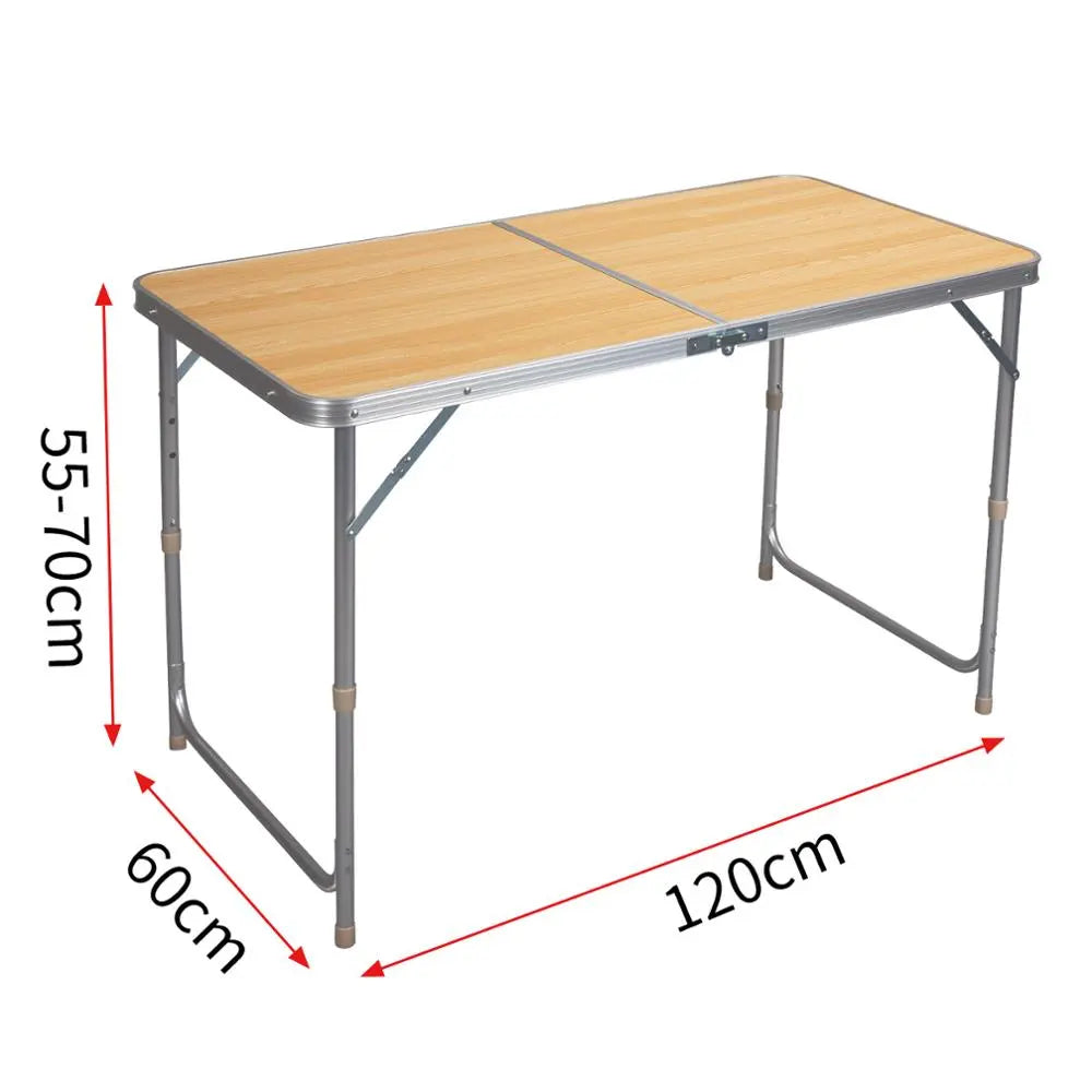 Weißer Campingtisch - Leichter, Faltbarer Outdoor-Gartentisch für Picknick, Balkon und Markt, Höhenverstellbar - Unique Outlet