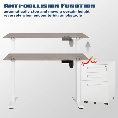 Höhenverstellbarer Schreibtisch mit Elektrischem Liftsystem und LED-Anzeige - Büroarbeitstisch für Computer und Laptop - Unique Outlet