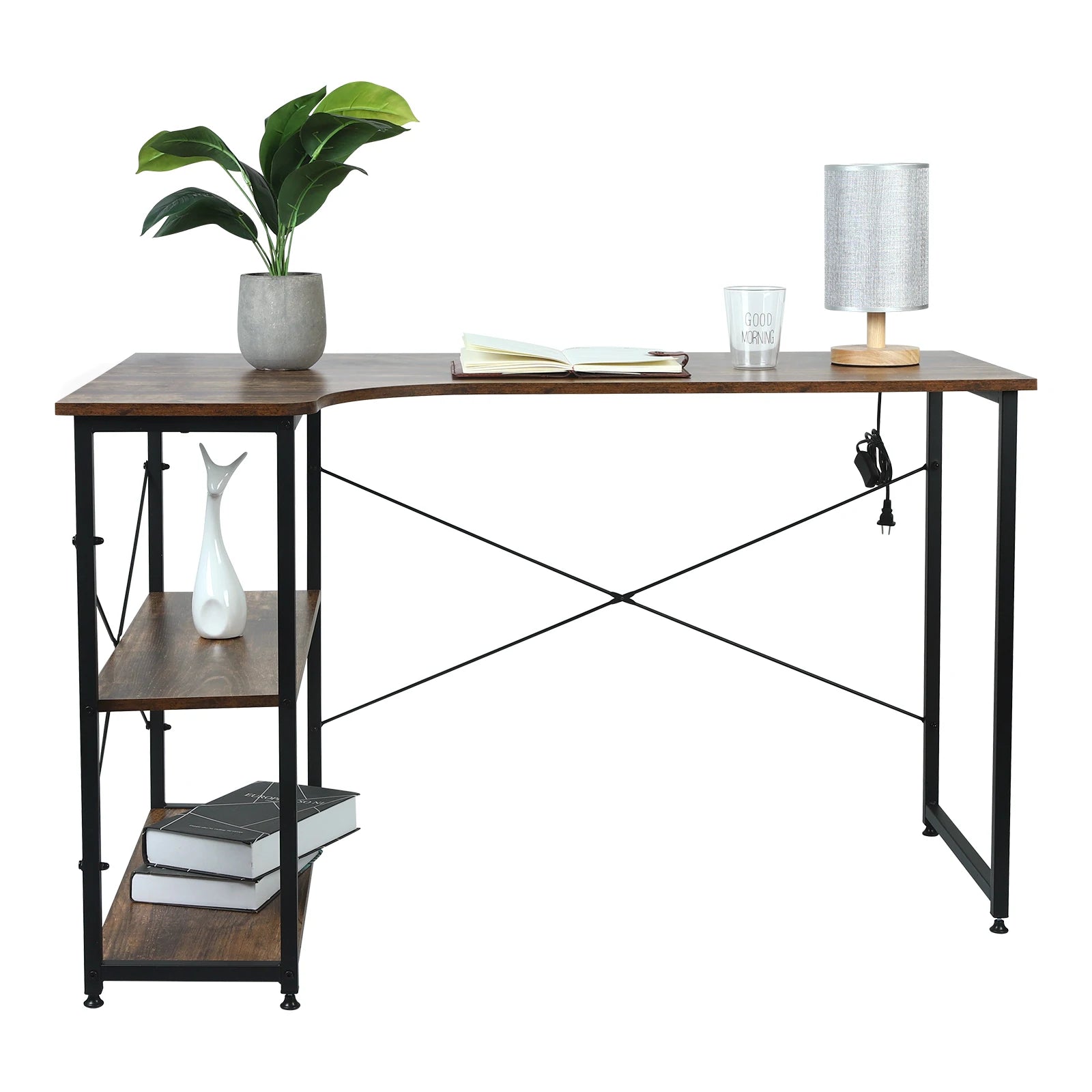 L-förmiger Schreibtisch, Bürotisch, Arbeitsplatz, Computertisch, PC-Laptop-Tisch, Ess- und Gaming-Tisch, 120x74x71.5cm, 1-teilig - Unique Outlet