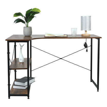 L-förmiger Schreibtisch, Bürotisch, Arbeitsplatz, Computertisch, PC-Laptop-Tisch, Ess- und Gaming-Tisch, 120x74x71.5cm, 1-teilig - Unique Outlet