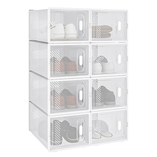 8/12/18 teiliges Schuhregal Transparente Aufbewahrung Stapelbare Schuhboxen mit Deckel Staubdicht Schuh-Organizer - Unique Outlet