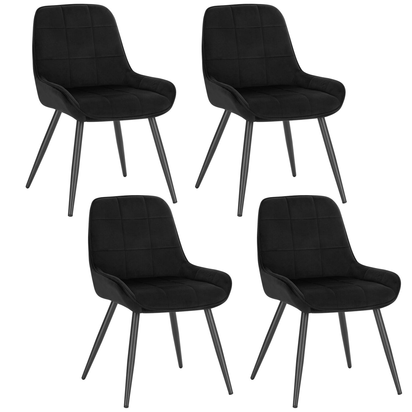 4-teiliges Set Esszimmerstühle, skandinavisches Design, mit Rückenlehne, ergonomisch, für Küche, Wohnzimmer und Schlafzimmer - Unique Outlet