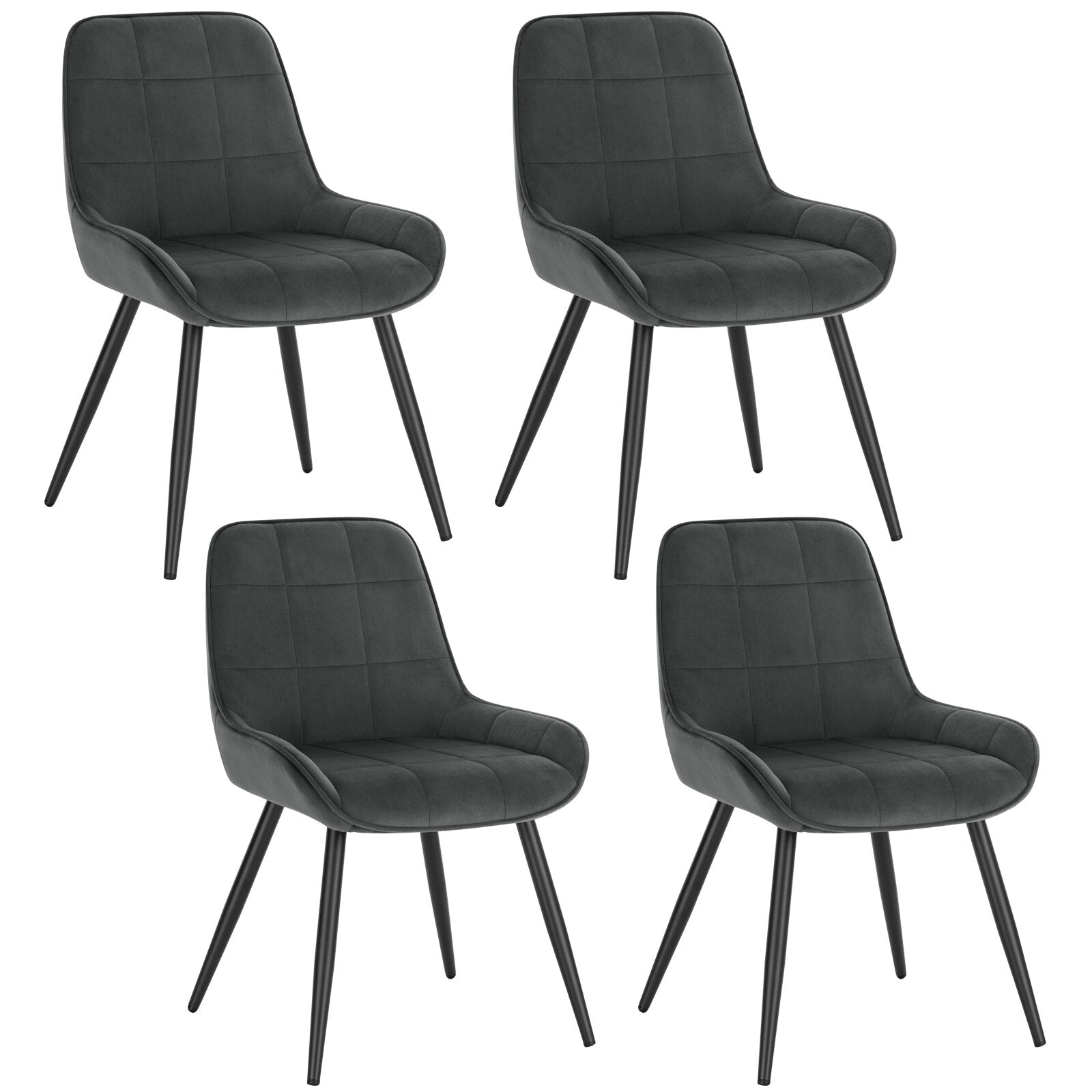 4-teiliges Set Esszimmerstühle, skandinavisches Design, mit Rückenlehne, ergonomisch, für Küche, Wohnzimmer und Schlafzimmer - Unique Outlet