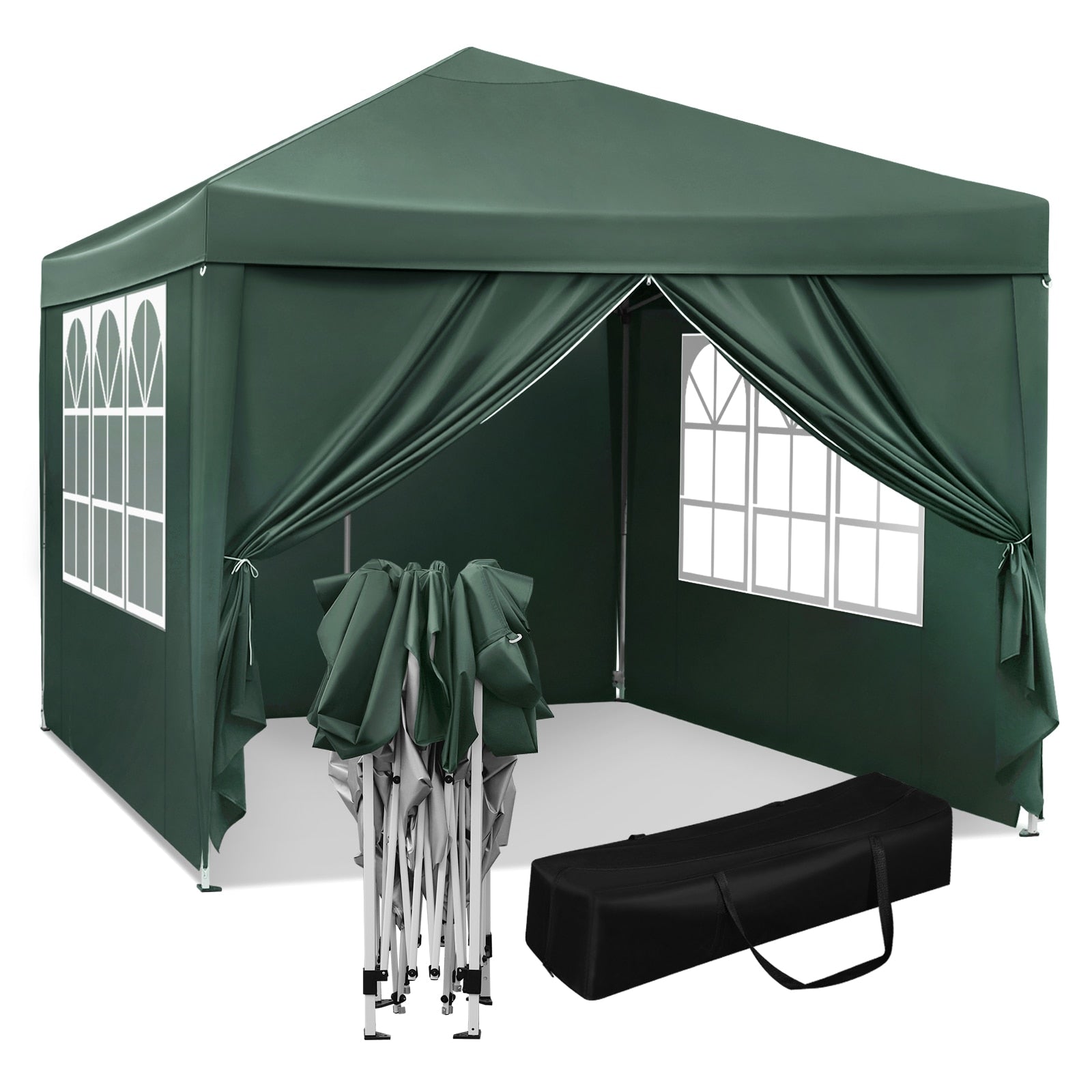 3x3m Gartenpavillon faltbar, wasserdicht, UV-Schutz, inklusive Tragetasche, Sonnenschutz, Zelt, Gazebo, Sonnenschutz und Schutz vor Regen - Unique Outlet