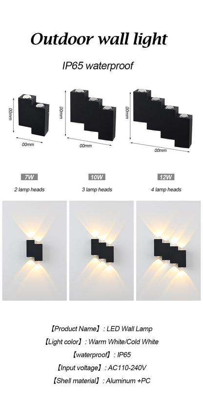 Außenwandleuchte "2STEPS", 7 W, IP65 wasserdicht - Unique Outlet