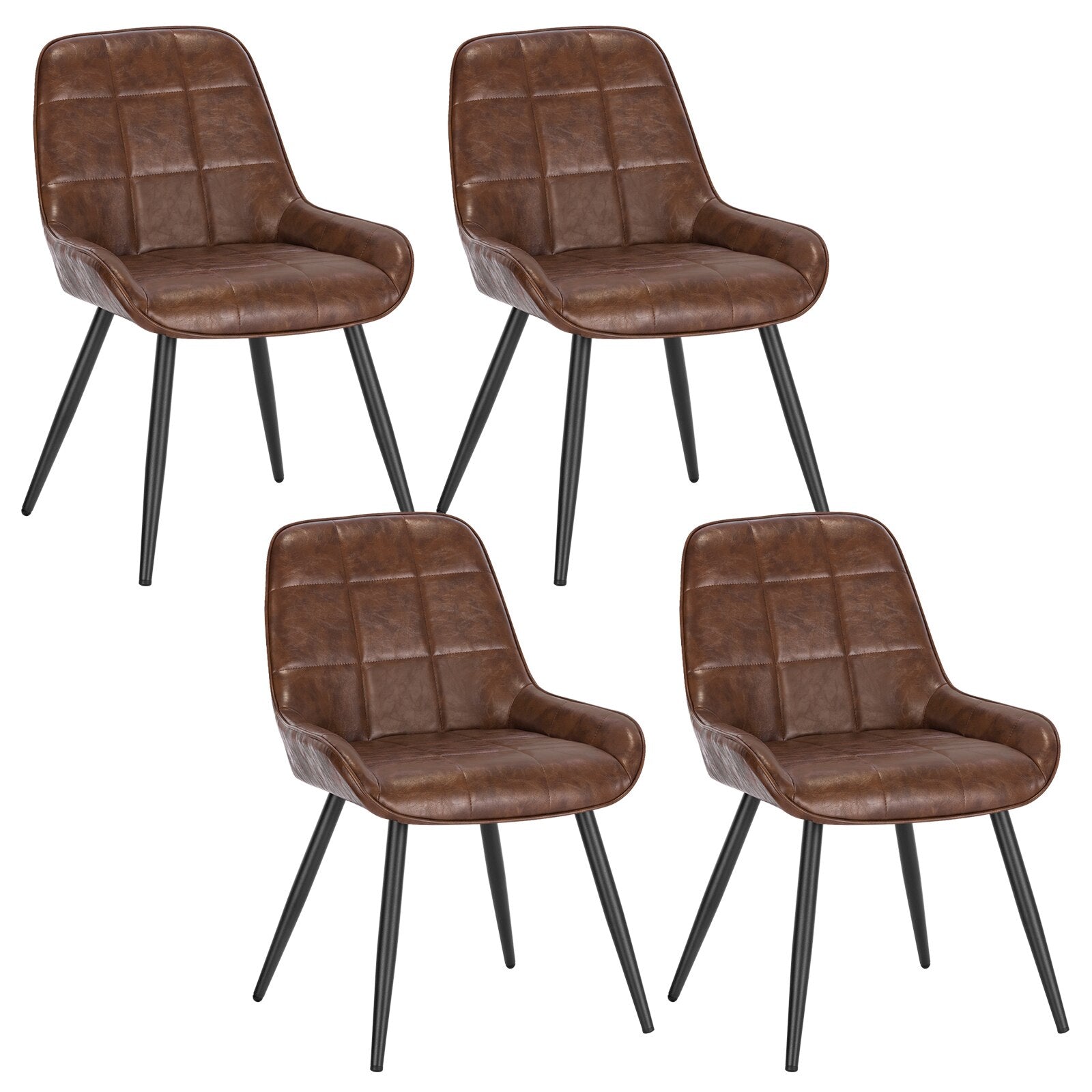 4-teiliges Set Esszimmerstühle, skandinavisches Design, mit Rückenlehne, ergonomisch, für Küche, Wohnzimmer und Schlafzimmer - Unique Outlet