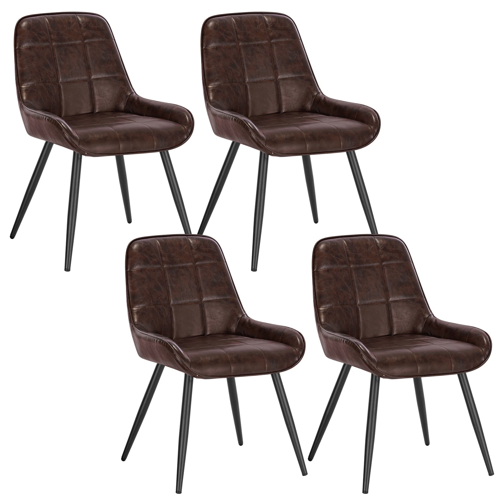 4-teiliges Set Esszimmerstühle, skandinavisches Design, mit Rückenlehne, ergonomisch, für Küche, Wohnzimmer und Schlafzimmer - Unique Outlet