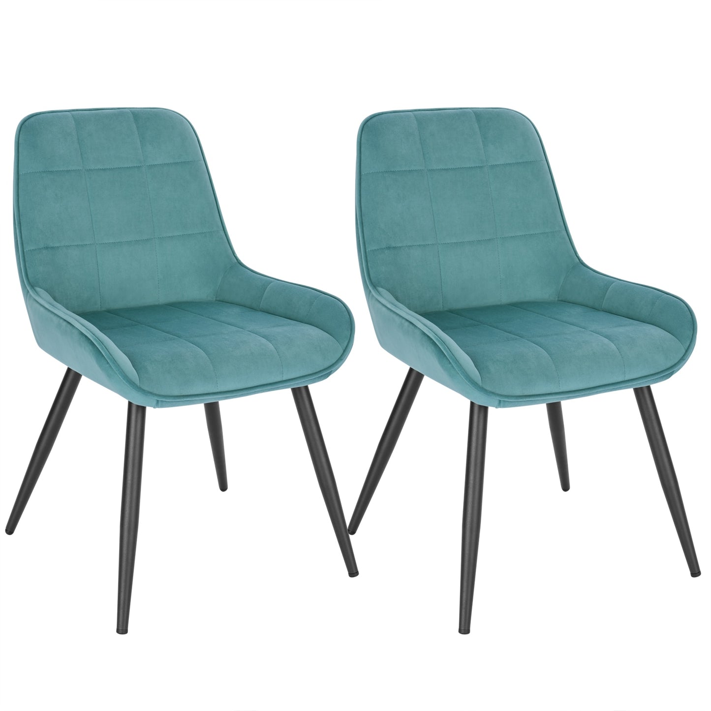 2-teiliges Set Samt-Esszimmerstühle, ergonomische skandinavische Entspannungsstühle mit Rückenlehne für Küche, Wohnzimmer & Schlafzimmer - Unique Outlet