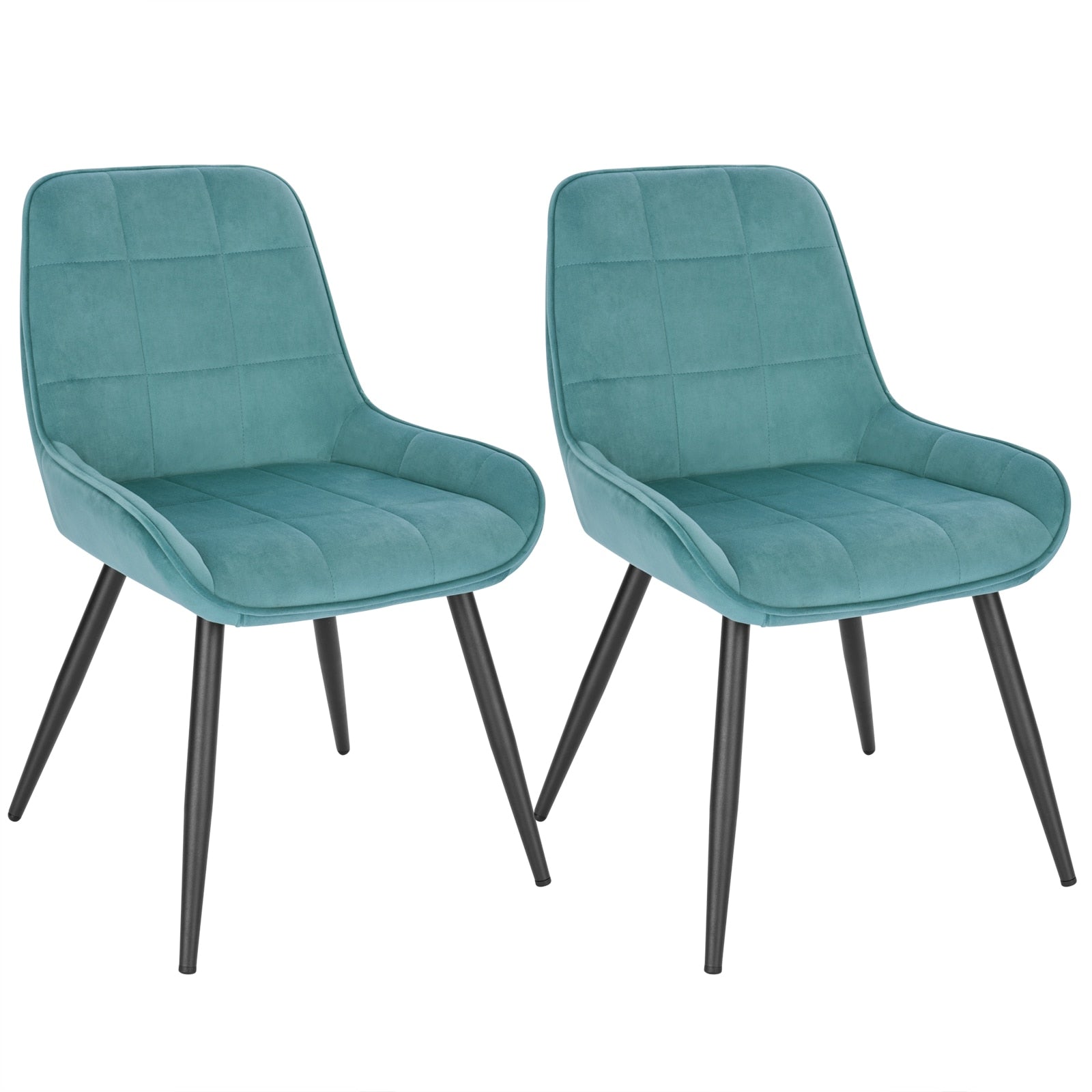 2-teiliges Set Samt-Esszimmerstühle, ergonomische skandinavische Entspannungsstühle mit Rückenlehne für Küche, Wohnzimmer & Schlafzimmer - Unique Outlet