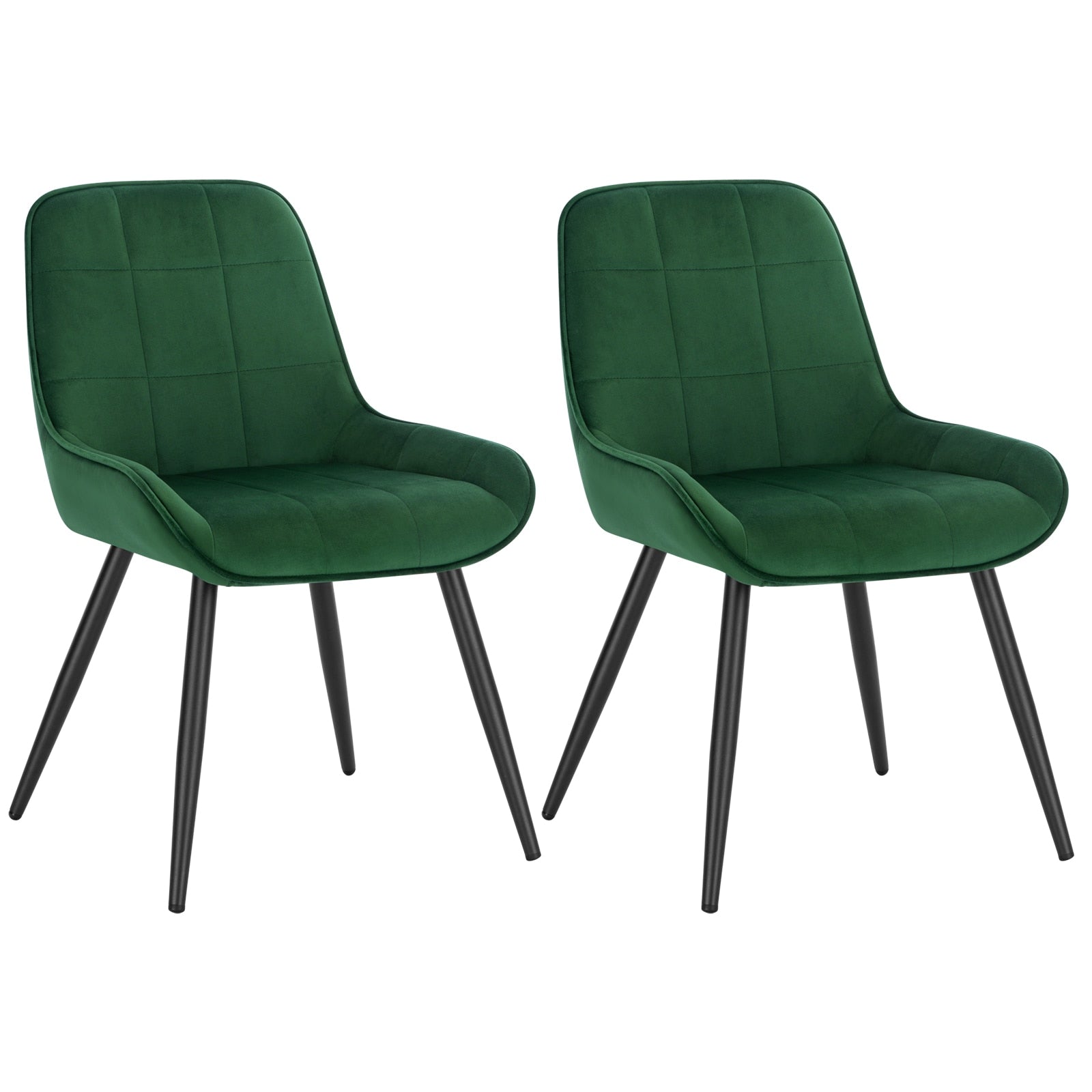 2-teiliges Set Samt-Esszimmerstühle, ergonomische skandinavische Entspannungsstühle mit Rückenlehne für Küche, Wohnzimmer & Schlafzimmer - Unique Outlet