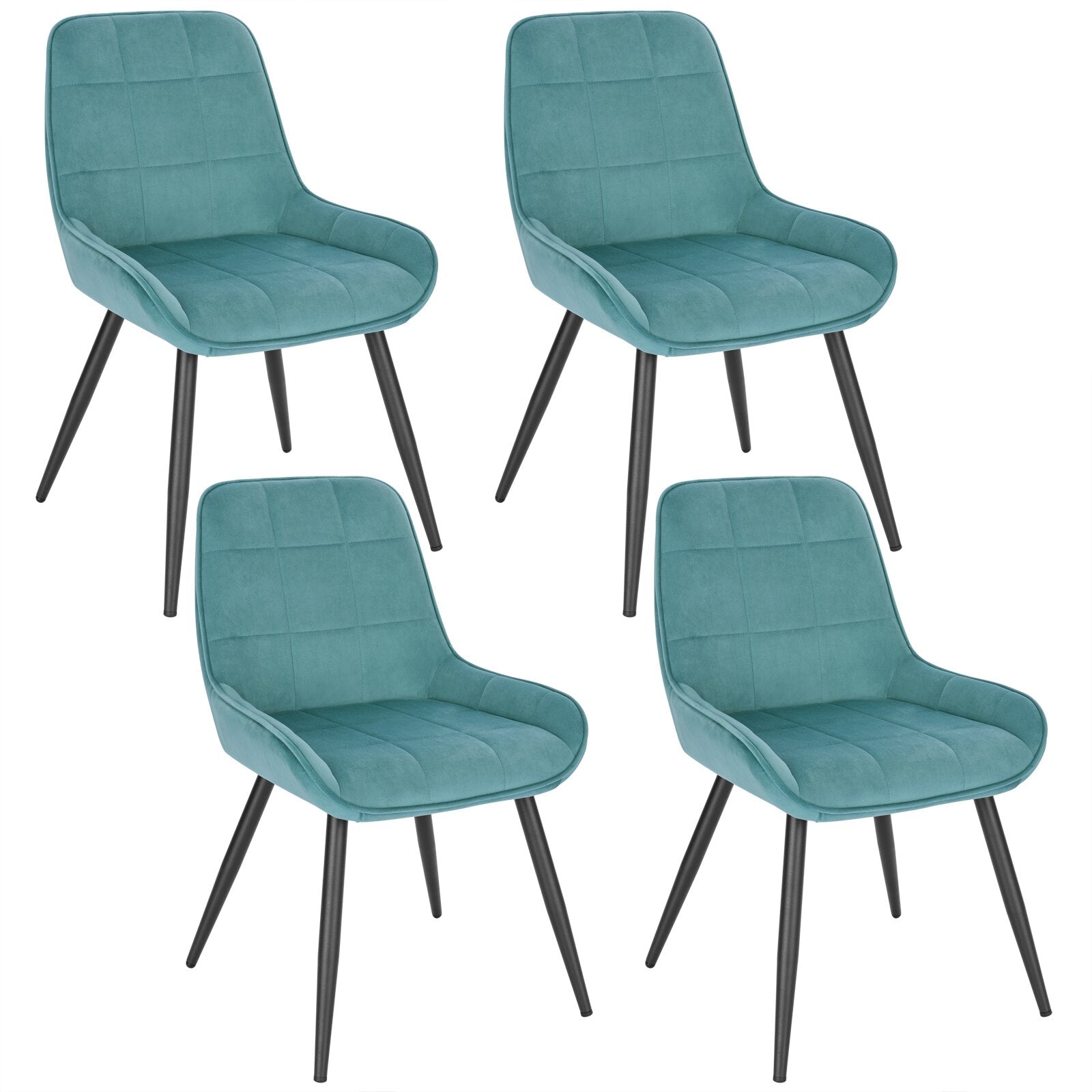 4-teiliges Set Esszimmerstühle, skandinavisches Design, mit Rückenlehne, ergonomisch, für Küche, Wohnzimmer und Schlafzimmer - Unique Outlet