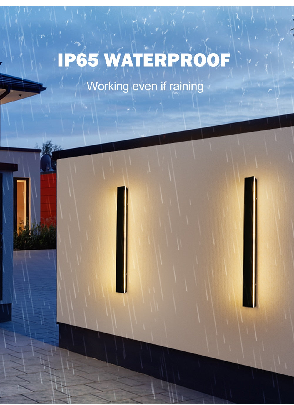 Moderne Außenwandleuchte, wasserdicht, IP65, AC85-265V, LED-Außenbeleuchtung, Garten-Veranda-Wandleuchte, lange Wandlampe für Zuhause - Unique Outlet