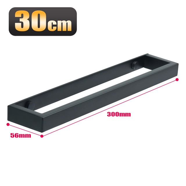 Badezimmer Handtuchhalter 20/30/40/50cm Schwarz Wandmontage Edelstahl Selbstklebend - Unique Outlet