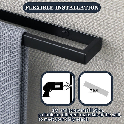 Badezimmer Handtuchhalter 20/30/40/50cm Schwarz Wandmontage Edelstahl Selbstklebend - Unique Outlet
