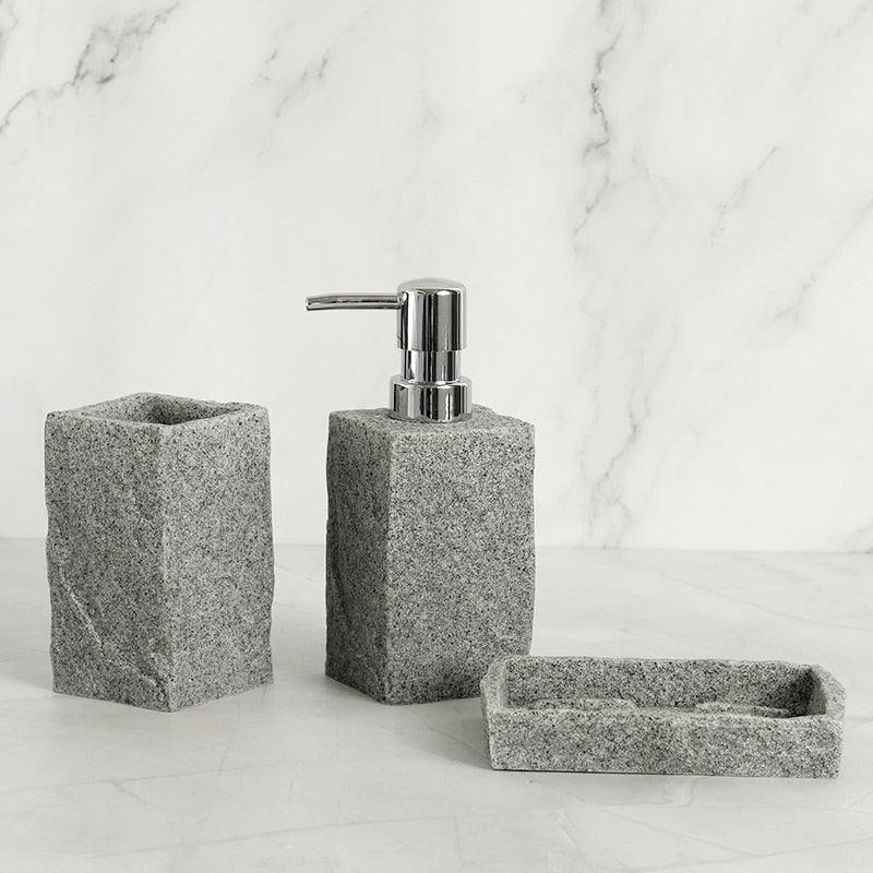 Bad-Accessoires Set oder Einzel Iiquid Seifenspender Zahnbürstenhalter Tasse Seifenschale Toilettenbürstenhalter - Unique Outlet