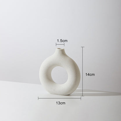 kreisförmige Donut Vase aus Keramik - Unique Outlet