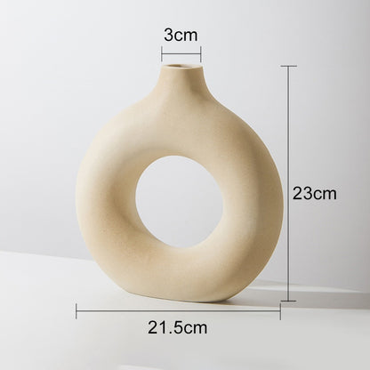 kreisförmige Donut Vase aus Keramik - Unique Outlet