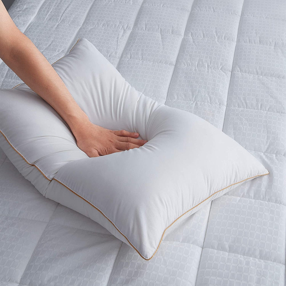 100% Gänsefedern Kissen Nackenkissen für Schlafen Bett Kissen 100% Baumwolle Überzug 48x74cm, 1 Stück - Unique Outlet