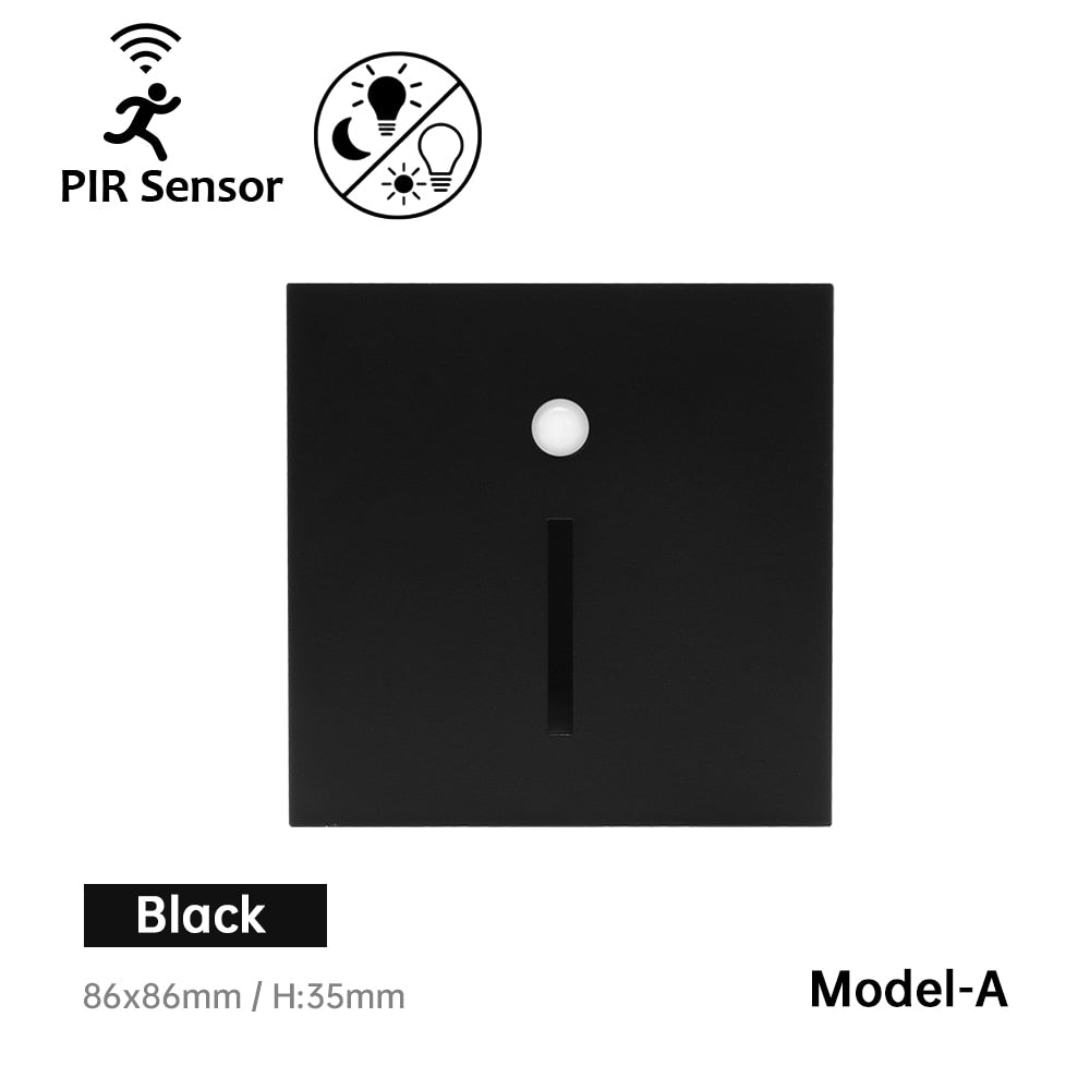 Einbau-LED-Wandleuchte, Treppen-LED-Licht, Bewegungsmelder-Sensor, AC85-265V, Flur-Treppen-Beleuchtung, Wandleuchte - Unique Outlet