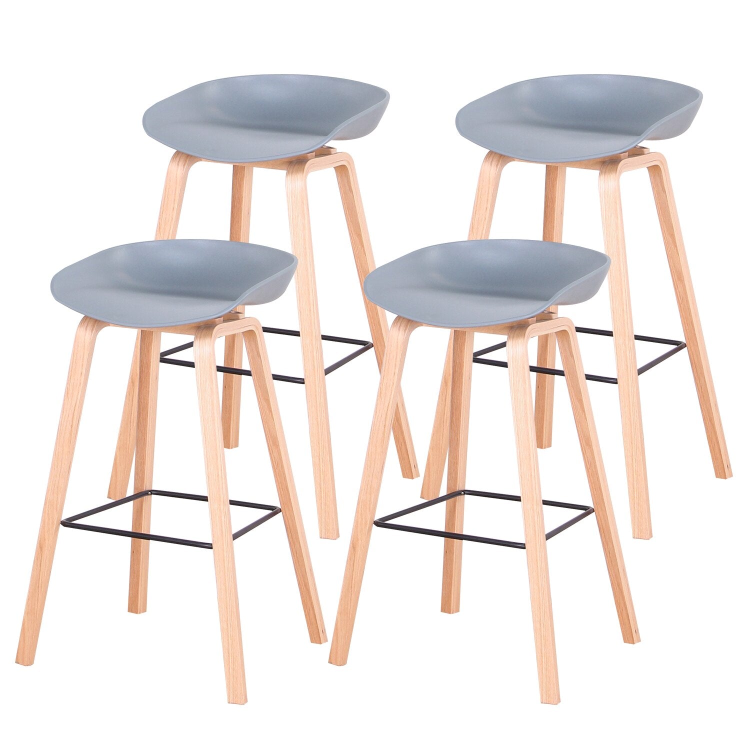 4er Set Modern einfache Barhocker im dänischen Nordic-Stil - Unique Outlet