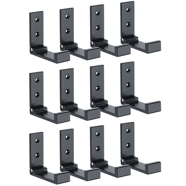 4/8 Stück Klapp-Wandhaken, versteckter Robe-Handtuch-Mantelhaken, Edelstahl-Haken für Zuhause, Küche, Badezimmer, matte schwarze Handtuchleiste - Unique Outlet