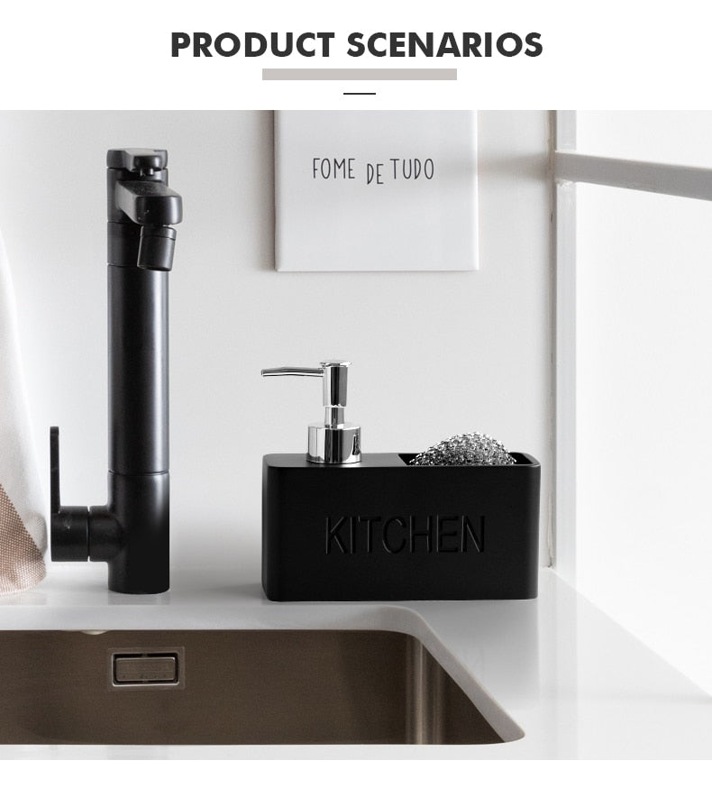 Modernes Küchenzubehör Seifenspender Set Flüssigseifenspender Pumpflasche Hält Schwämme/Bürsten - Unique Outlet
