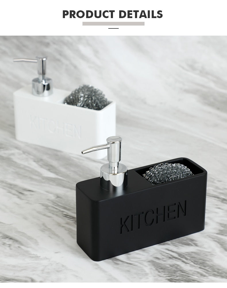 Modernes Küchenzubehör Seifenspender Set Flüssigseifenspender Pumpflasche Hält Schwämme/Bürsten - Unique Outlet