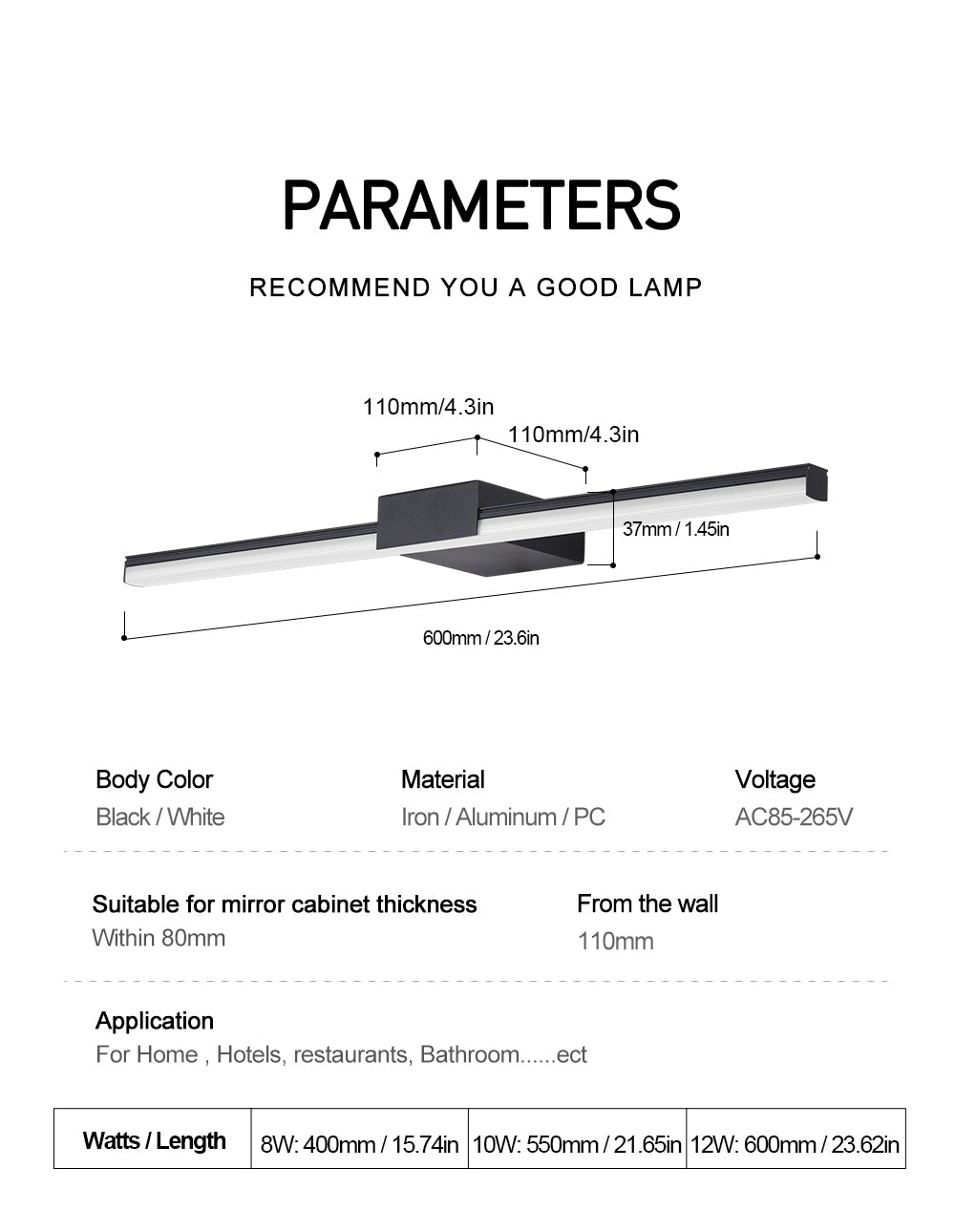 LED-Wandleuchte für Badezimmer 8W/10W | Innenbeleuchtung | Wohn- & Schlafzimmer | AC85-265V | Moderne Wandleuchte - Unique Outlet