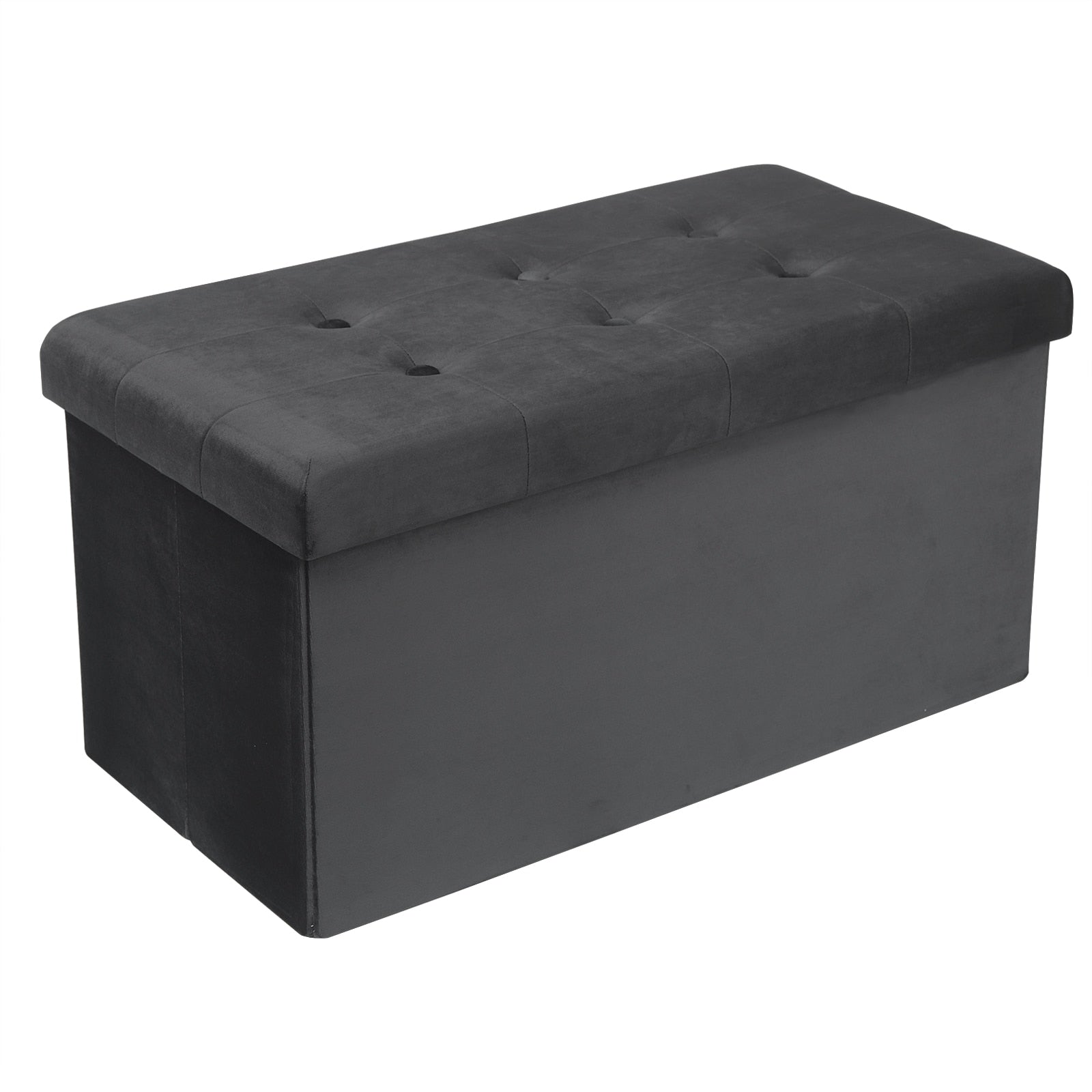 Faltbarer Aufbewahrungshocker mit gepolsterter Sitzfläche und abnehmbarem Deckel - Leinenstoff, 80L Kapazität, 300 kg Tragkraft, verschiedene Farben. - Unique Outlet