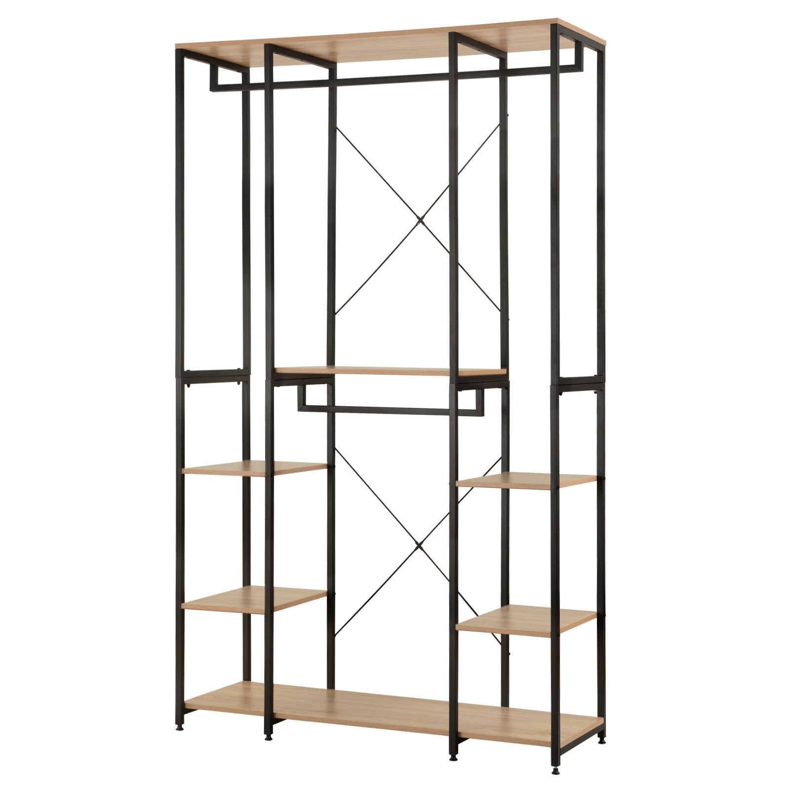 Kleideraufbewahrung mit Schuhregal - Moderner Kleiderständer für das Schlafzimmer und Wohnzimmer - 120x40x201 cm - umweltfreundliche Materialien - Einfache Montag - Unique Outlet