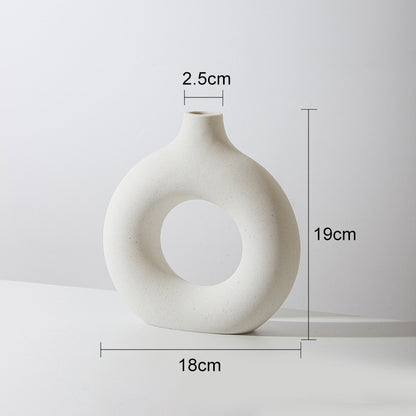 kreisförmige Donut Vase aus Keramik - Unique Outlet