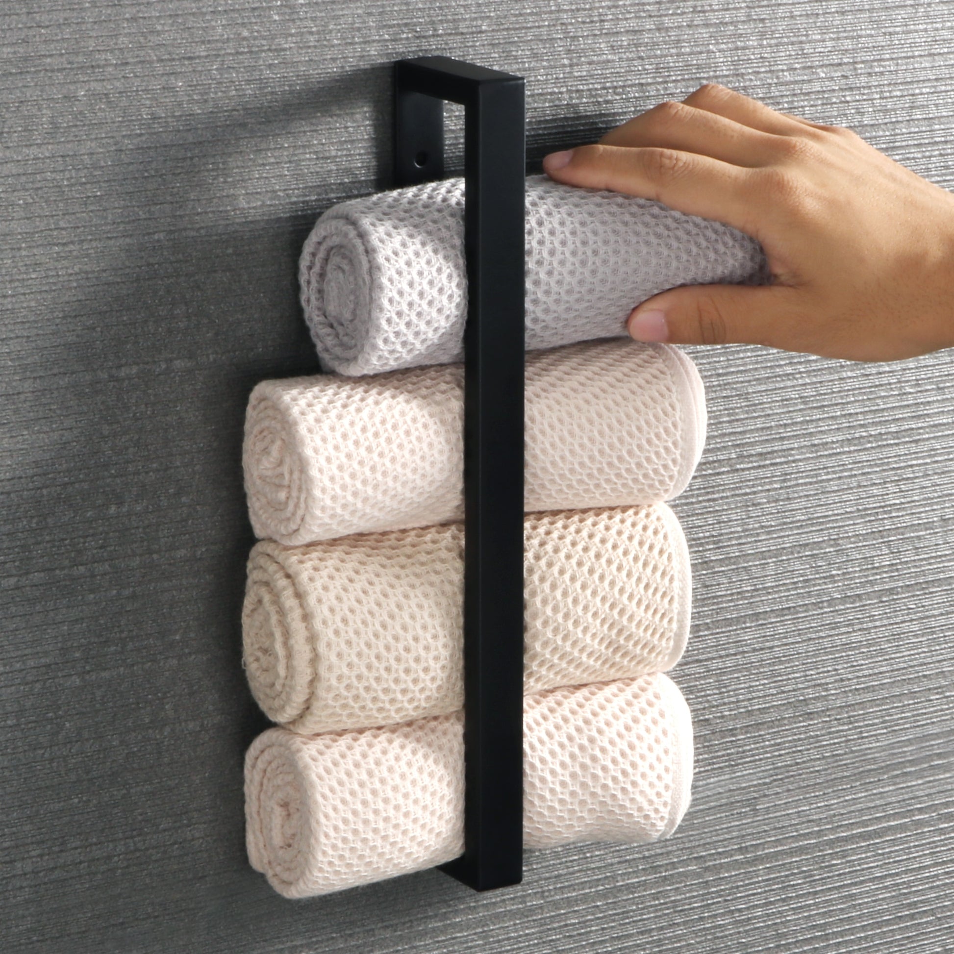 Badezimmer Handtuchhalter 20/30/40/50cm Schwarz Wandmontage Edelstahl Selbstklebend - Unique Outlet