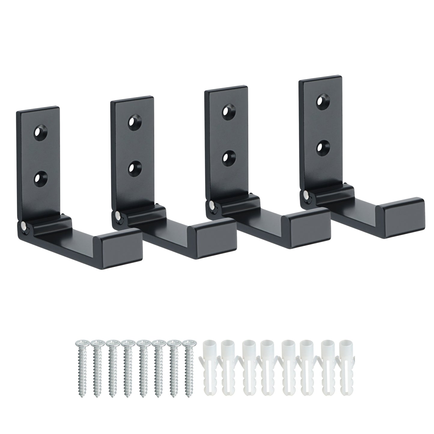 4/8 Stück Klapp-Wandhaken, versteckter Robe-Handtuch-Mantelhaken, Edelstahl-Haken für Zuhause, Küche, Badezimmer, matte schwarze Handtuchleiste - Unique Outlet
