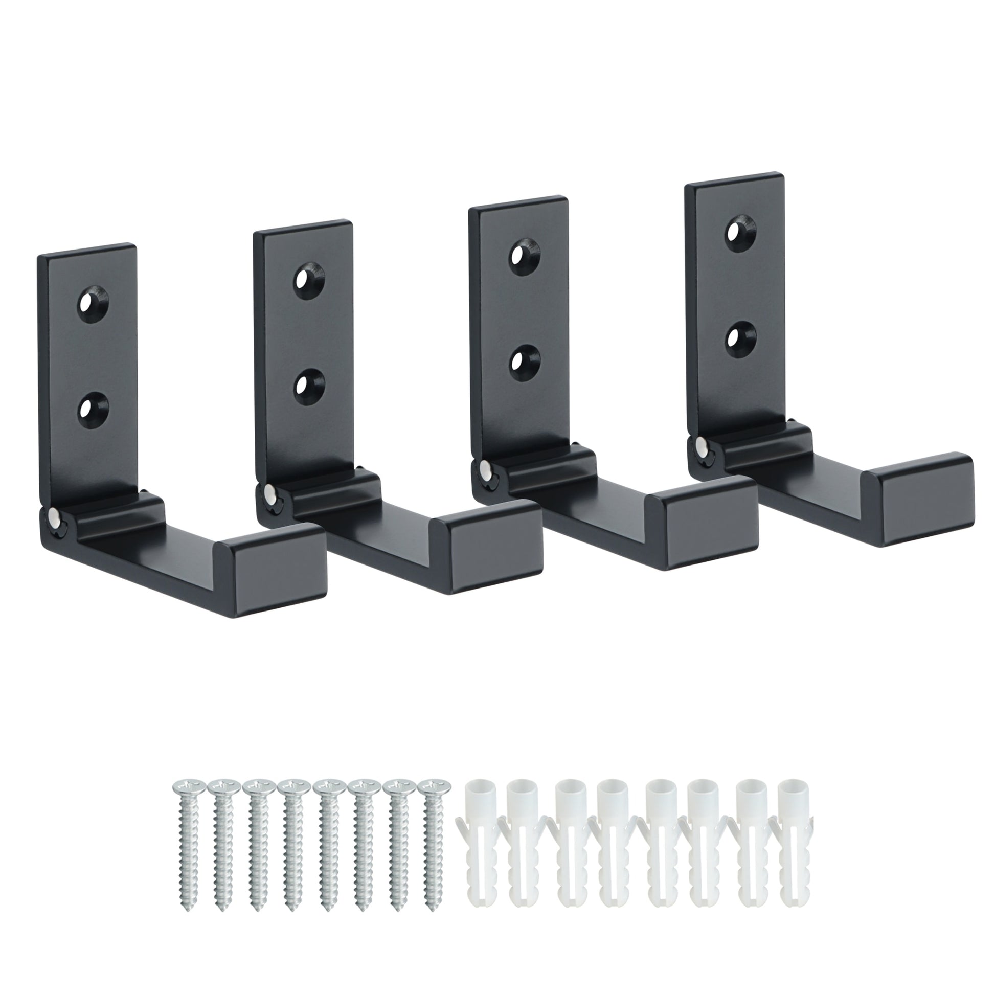 4/8 Stück Klapp-Wandhaken, versteckter Robe-Handtuch-Mantelhaken, Edelstahl-Haken für Zuhause, Küche, Badezimmer, matte schwarze Handtuchleiste - Unique Outlet
