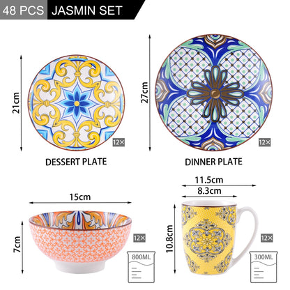 Jasmin Pattern Porzellan Tafelbedarf Geschirr Set - Unique Outlet