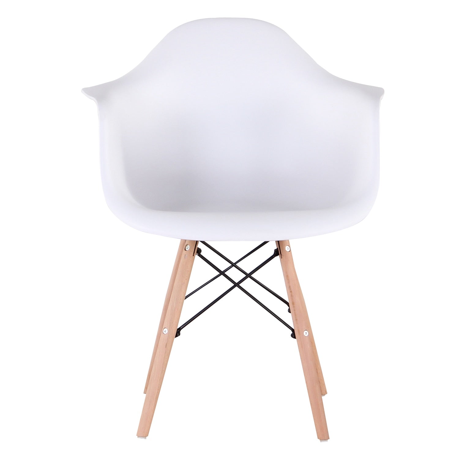 Moderne Esszimmerstühle aus Kunststoff mit Holzbeinen (2er Set) - Unique Outlet