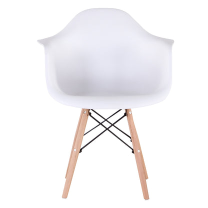 Moderne Esszimmerstühle aus Kunststoff mit Holzbeinen (2er Set) - Unique Outlet