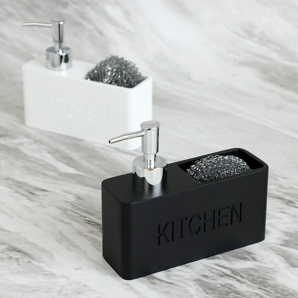 Modernes Küchenzubehör Seifenspender Set Flüssigseifenspender Pumpflasche Hält Schwämme/Bürsten - Unique Outlet