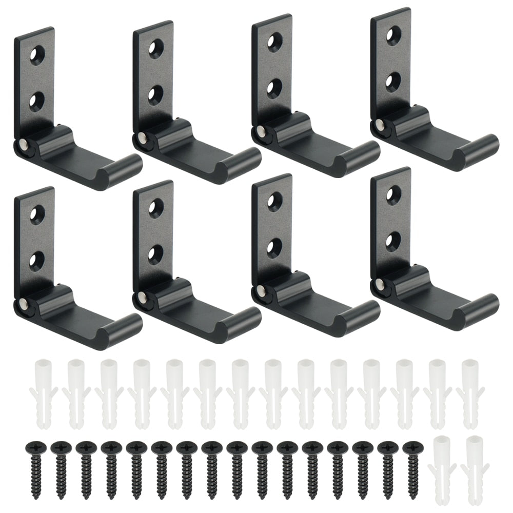 4/8 Stück Klapp-Wandhaken, versteckter Robe-Handtuch-Mantelhaken, Edelstahl-Haken für Zuhause, Küche, Badezimmer, matte schwarze Handtuchleiste - Unique Outlet