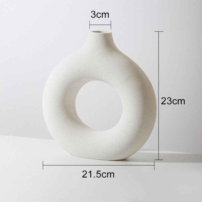 kreisförmige Donut Vase aus Keramik - Unique Outlet