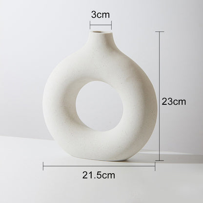 kreisförmige Donut Vase aus Keramik - Unique Outlet