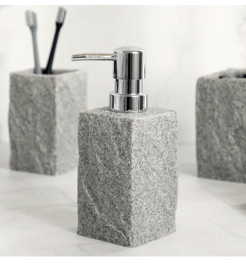 Bad-Accessoires Set oder Einzel Iiquid Seifenspender Zahnbürstenhalter Tasse Seifenschale Toilettenbürstenhalter - Unique Outlet