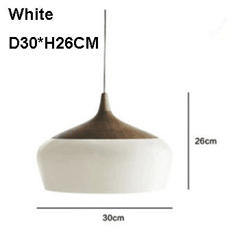 Modernes Eichenholz Pendellicht, E27-Fassung, wahlweise weiß oder schwarz - Unique Outlet
