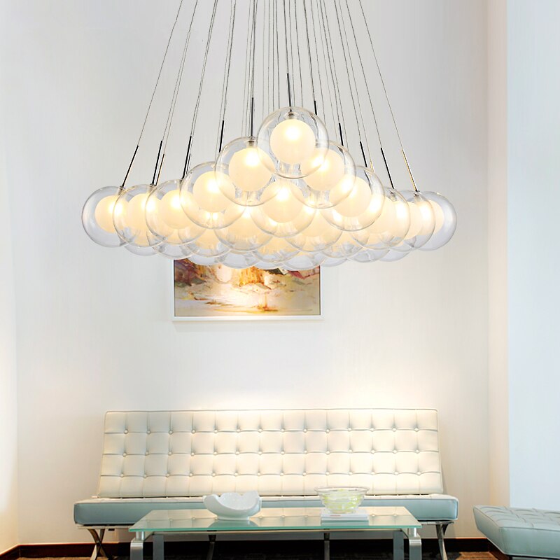 Moderner LED-Kronleuchter-Licht Nordic Glass Ball Lampe für Wohnzimmer, Esszimmer und Schlafzimmer - Unique Outlet