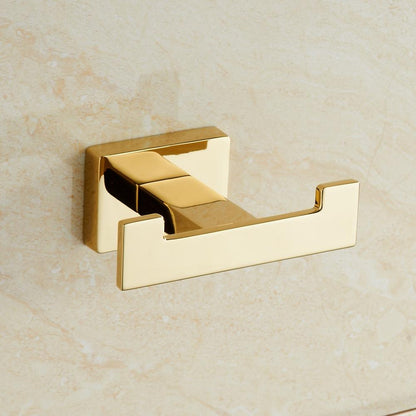 Luxuriöser Goldener Doppel-Bademantelhaken, Zink, für Badezimmer-Dekoration - Unique Outlet