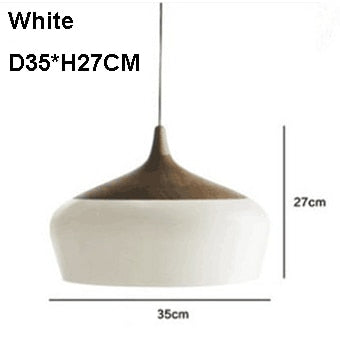 Modernes Eichenholz Pendellicht, E27-Fassung, wahlweise weiß oder schwarz - Unique Outlet