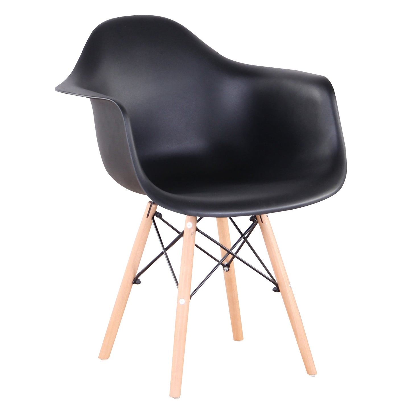 Moderne Esszimmerstühle aus Kunststoff mit Holzbeinen (2er Set) - Unique Outlet